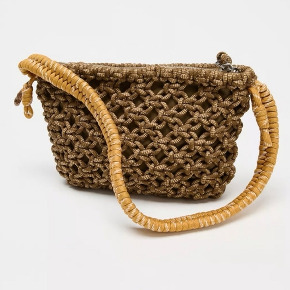 Zara Tan Woven Shoulder Bag - Picture 3 of 5